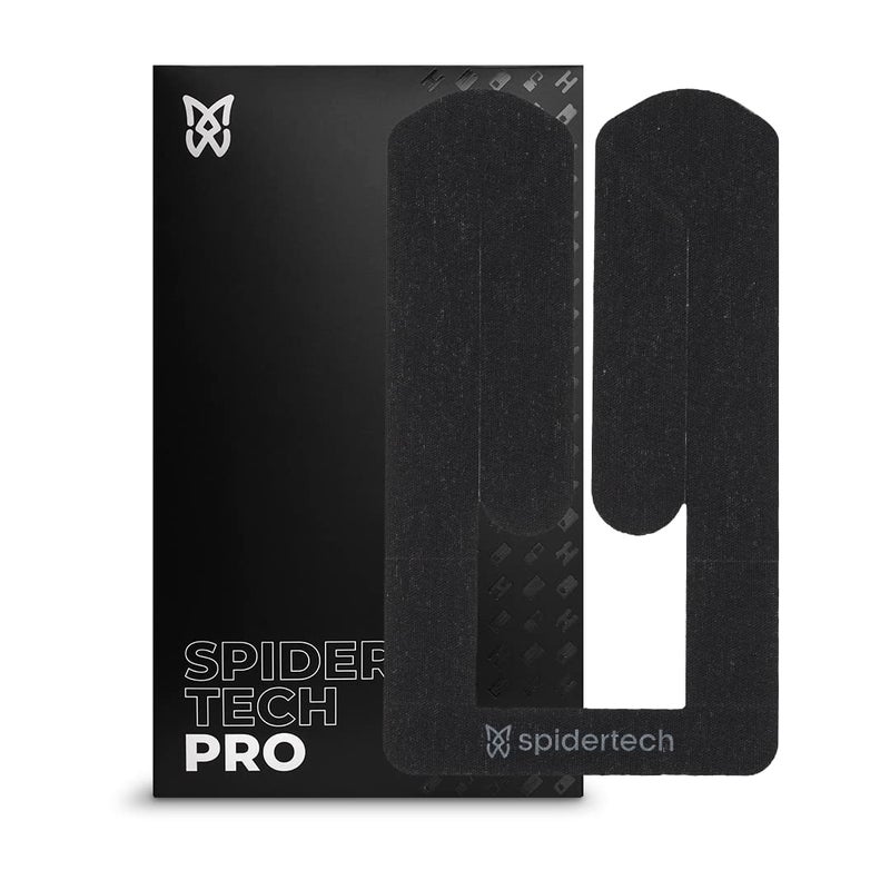 Spidertech Professional PreCut Cotton Kinesiology Tape for Knee Support for Athletes Sports Physiotherapists and Chiropractors Pain Relief Black 4 Pack